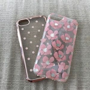 Rose gold polkadotted/pink floral iPhone 7 case